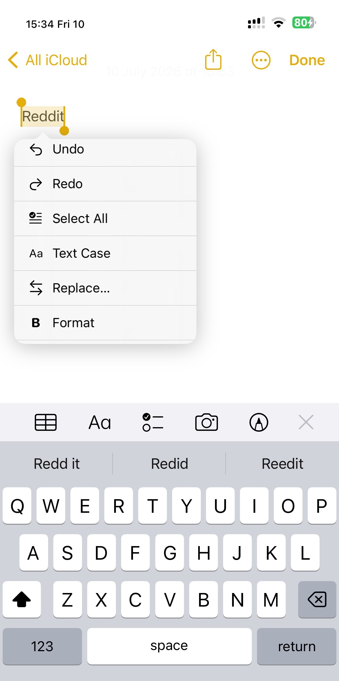 Edit menu